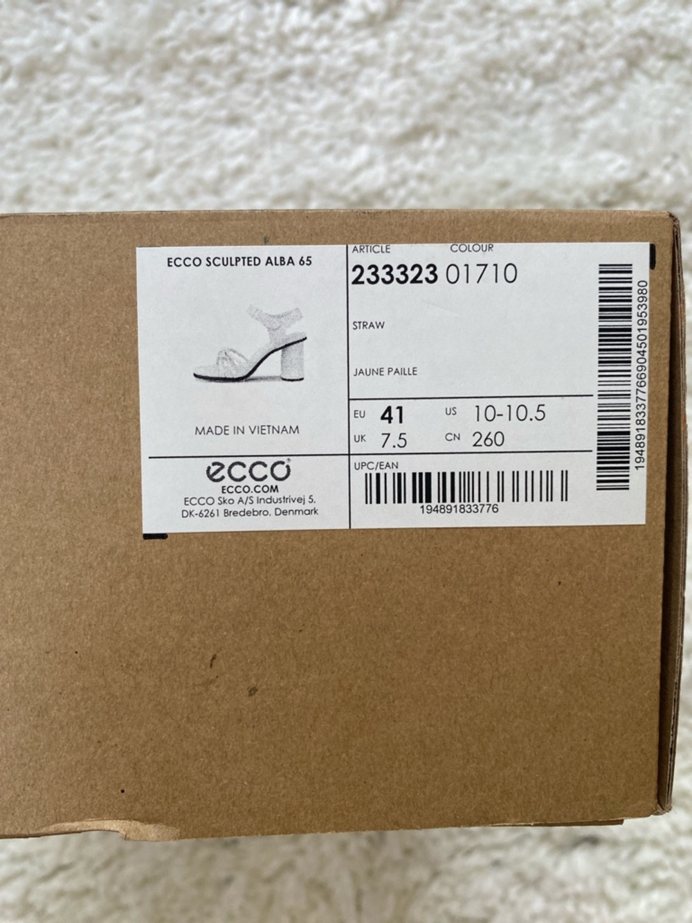 Ecco Pale Yellow Block Heel Sandals with Strappy Knot Detail - Picture 5 of 5